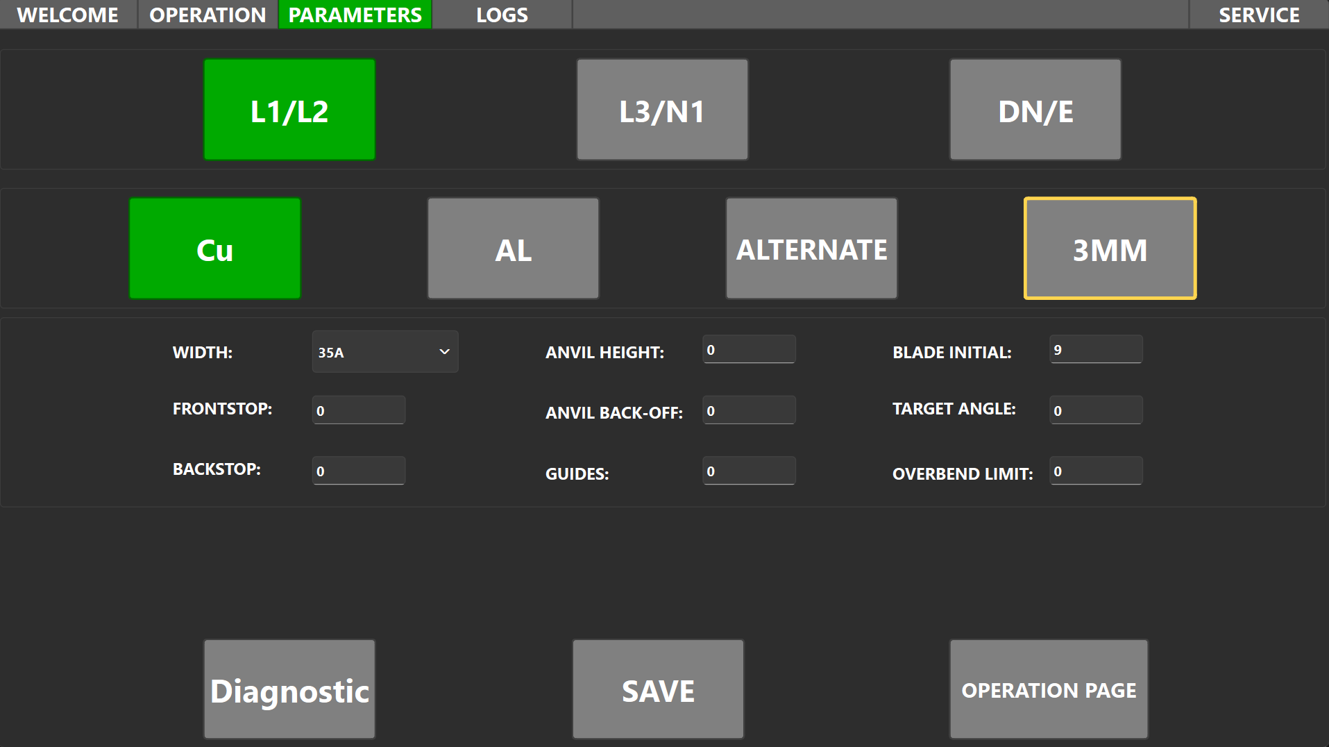 Parameters Panel screenshot