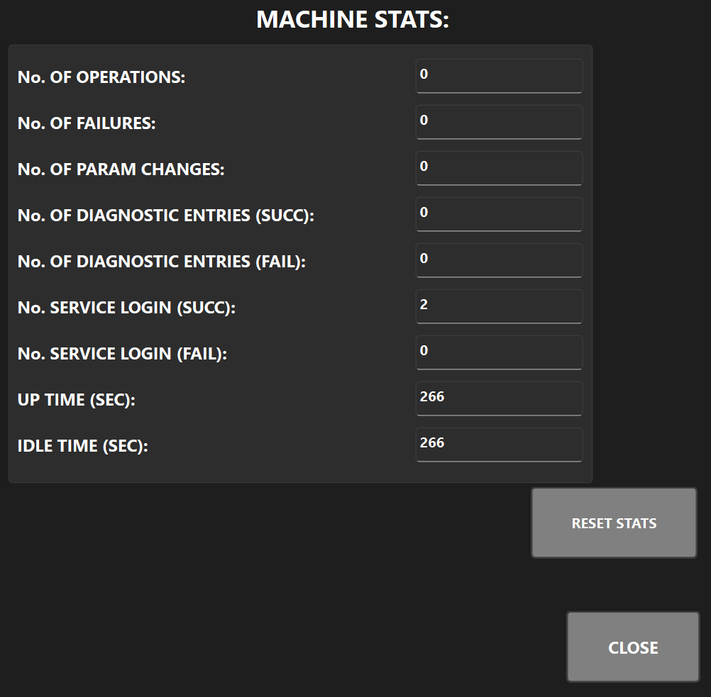 Commissioning Statistics Page screenshot
